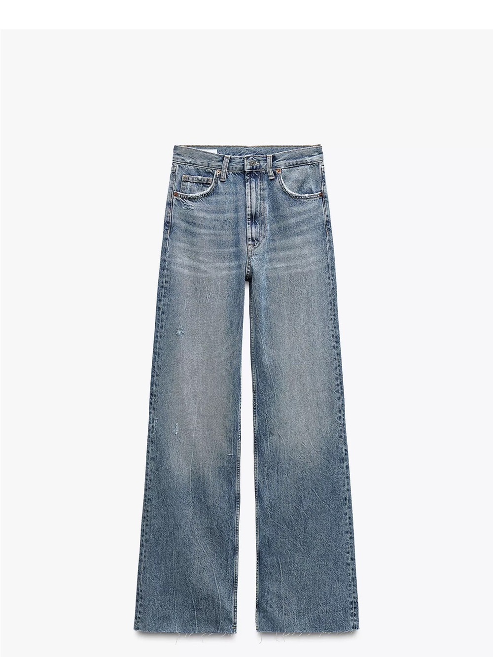 Zara High-Rise Wide-Leg Jeans in Light Blue Wash